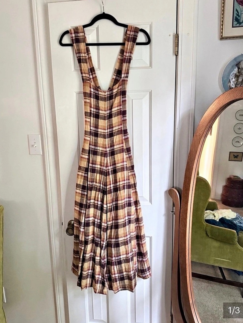 Daughters of India Lalika Dress in Clove Plaid Maxi Dress